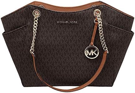 Michael Kors Brown Pvc Jet Set Travel Large Chain Shoulder Tote Bag 35F8Gtve7B-847, Brown / Acorn Michael Kors