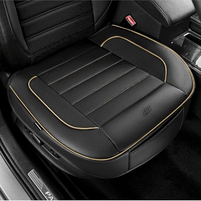 Skechers Car Seat Cover,Memory Foam Luxury Faux Leather Front Bottom Seat Cushion Cover,Universal Anti-Slip and Wrap Around The Bottom with Storage Bags,Suitable for Most Vehicles-1 Piece,Blue Skechers