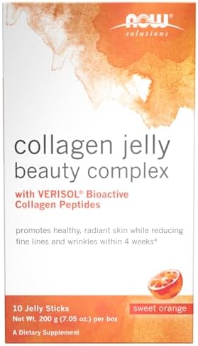 NOW Foods Solutions, Collagen Jelly Beauty Complex, Sweet Orange Flavor, 10 Jelly Sticks NOW Foods