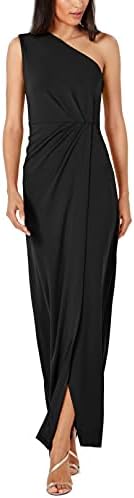 Calvin Klein Women's One Shoulder Gown with Waist Ruch Calvin Klein