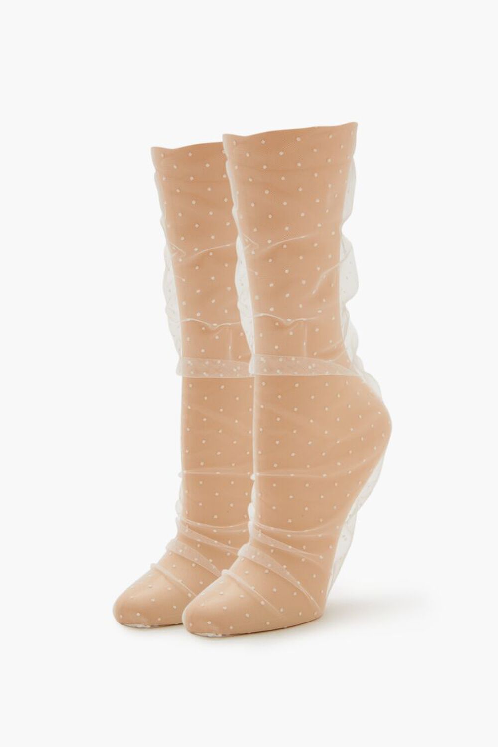 Sheer Clip-Dot Crew Socks FOREVER21