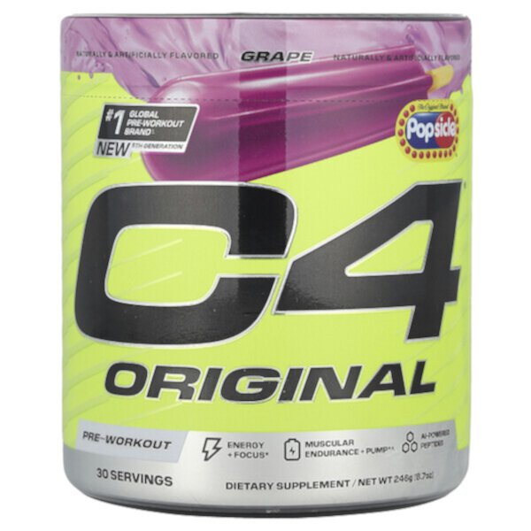 C4 Original Предтренировочный комплекс со вкусом виноградного эскимо 246 г C4 / Cellucor