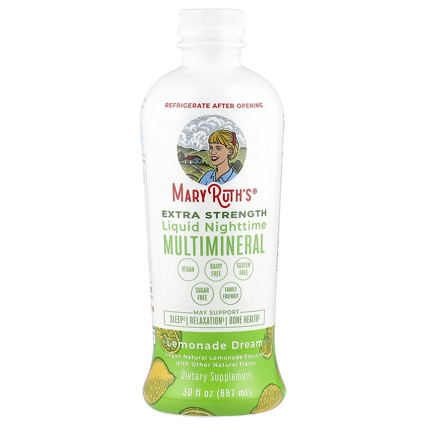 Extra Strength Liquid Nighttime Multimineral, Lemonade Dream, 30 fl oz (887 ml) MaryRuth's