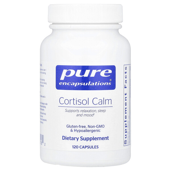 Cortisol Calm 120 капсул – не GMO, гипоаллергенное, без глютена Pure Encapsulations