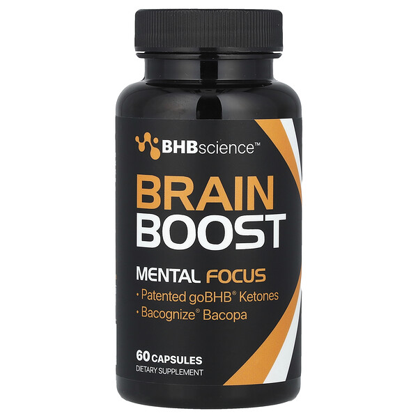 Brain Boost 60 капсул - Умственная концентрация, goBHB® кетоны, Бакопа Real Ketones