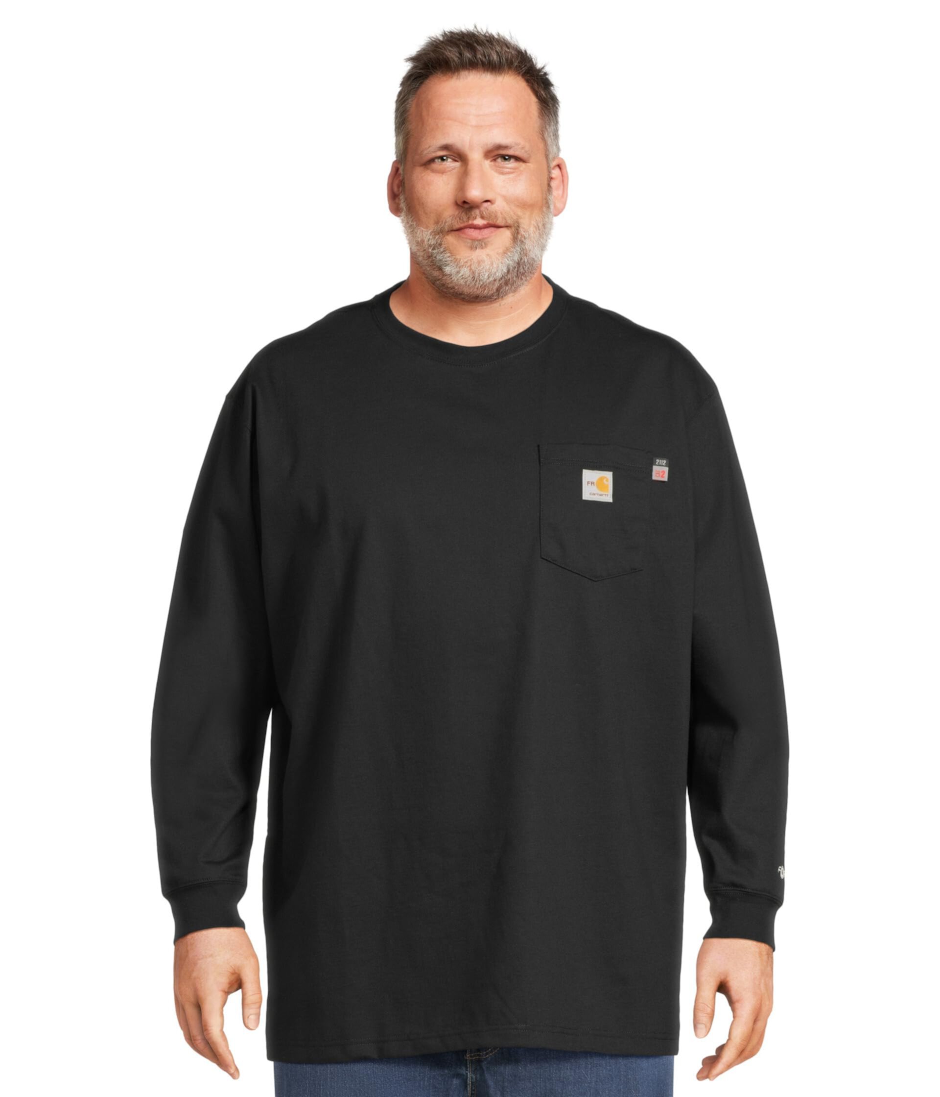 Big & Tall Flame Resistant Force Loose Fit Midweight Long-Sleeve Pocket T-Shirt Carhartt