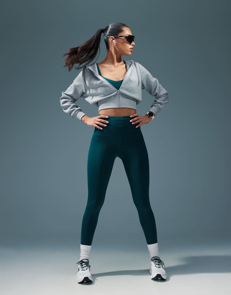 ASOS 4505 run high waist leggings with zipper phone pocket in pine green ASOS 4505