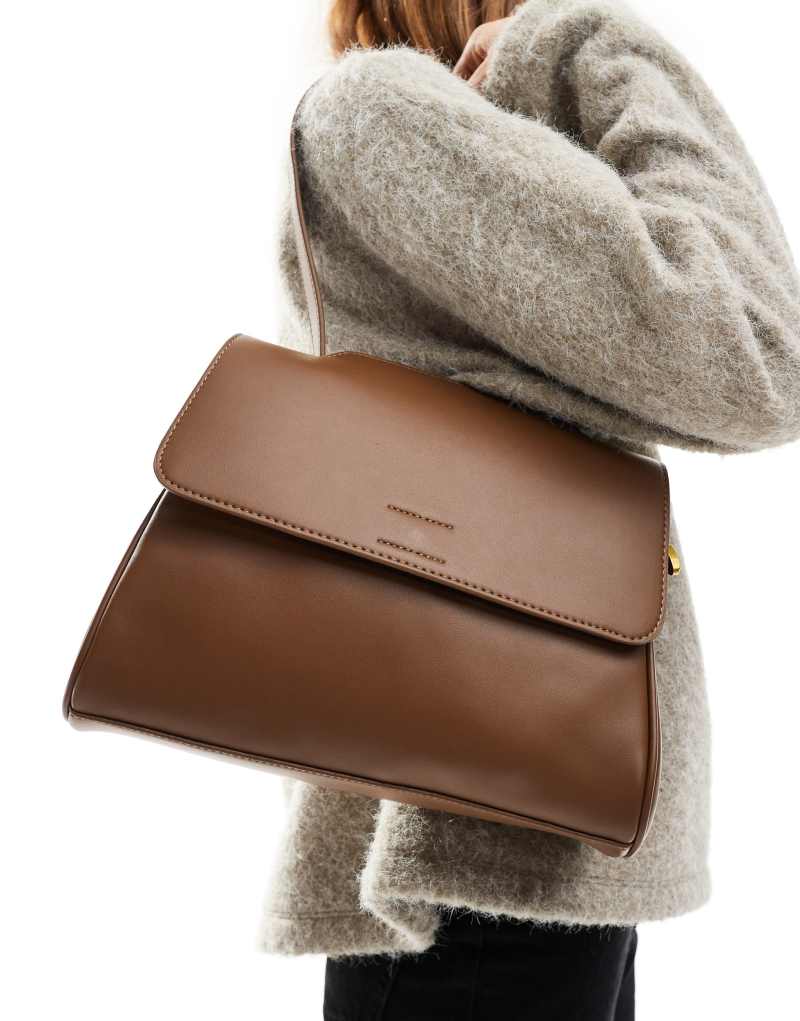 French Connection flap shoulder bag in tan French Connection