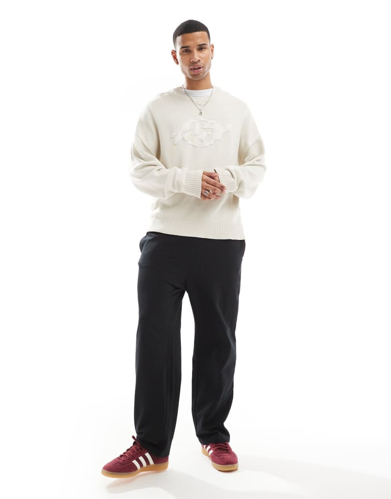 Jack & Jones loose fit wide leg sweatpants in black Jack & Jones