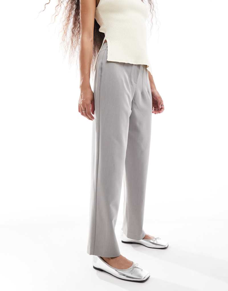 Miss Selfridge Petite essentials cigarette pants in gray Miss Selfridge