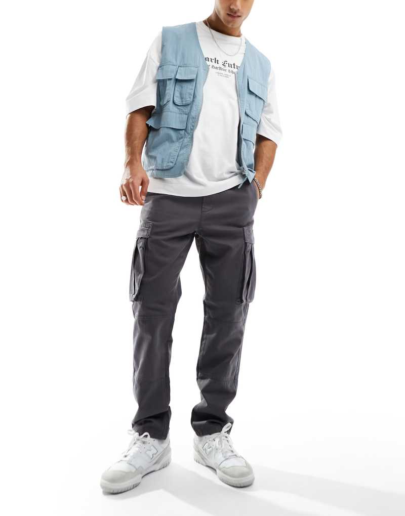 Only & Sons loose fit cargo pants in gray Only & Sons