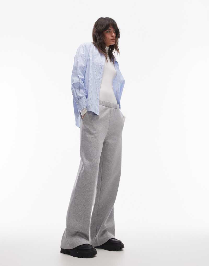 Selected Femme wide leg sweatpants in heather gray Selected