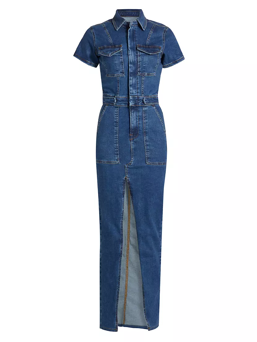 Fit For Success Denim Maxi Dress Good American