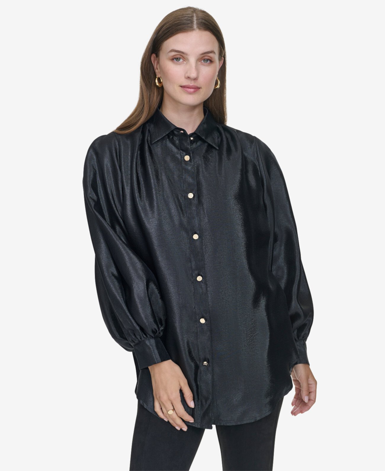 Women's Blouson-Sleeve Blouse Halston