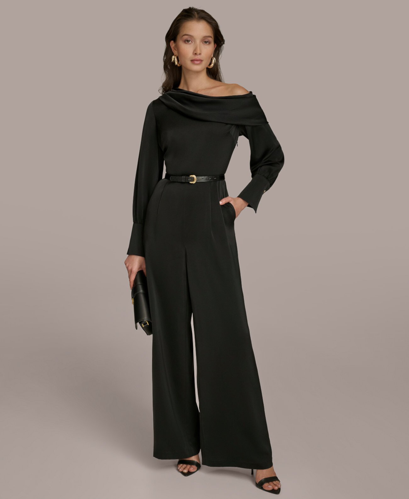 Женский комбинезон Donna Karan New York с одним плечом и поясом, шаговая длина 80 см Donna Karan New York