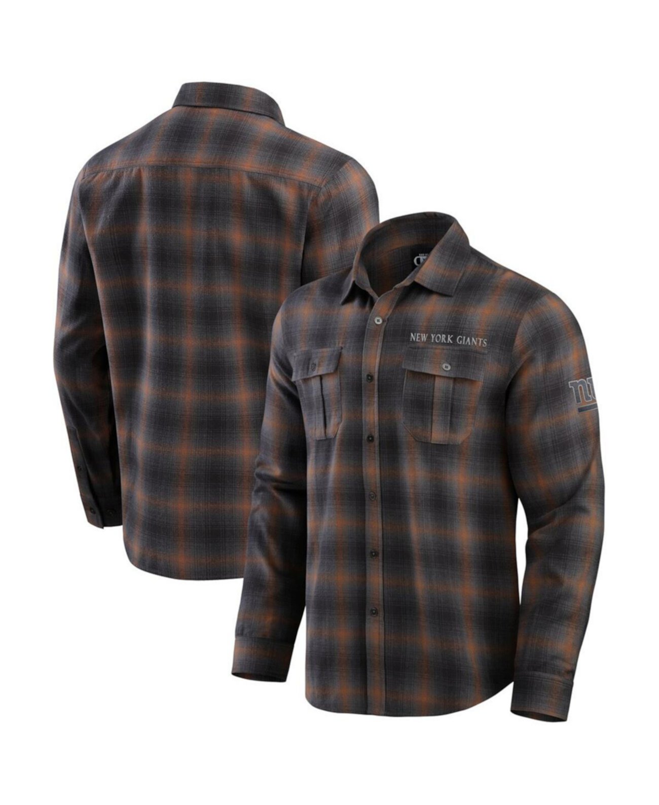 Men's Charcoal New York Giants Classic Flannel Long Sleeve Button-Up Shirt Fanatics