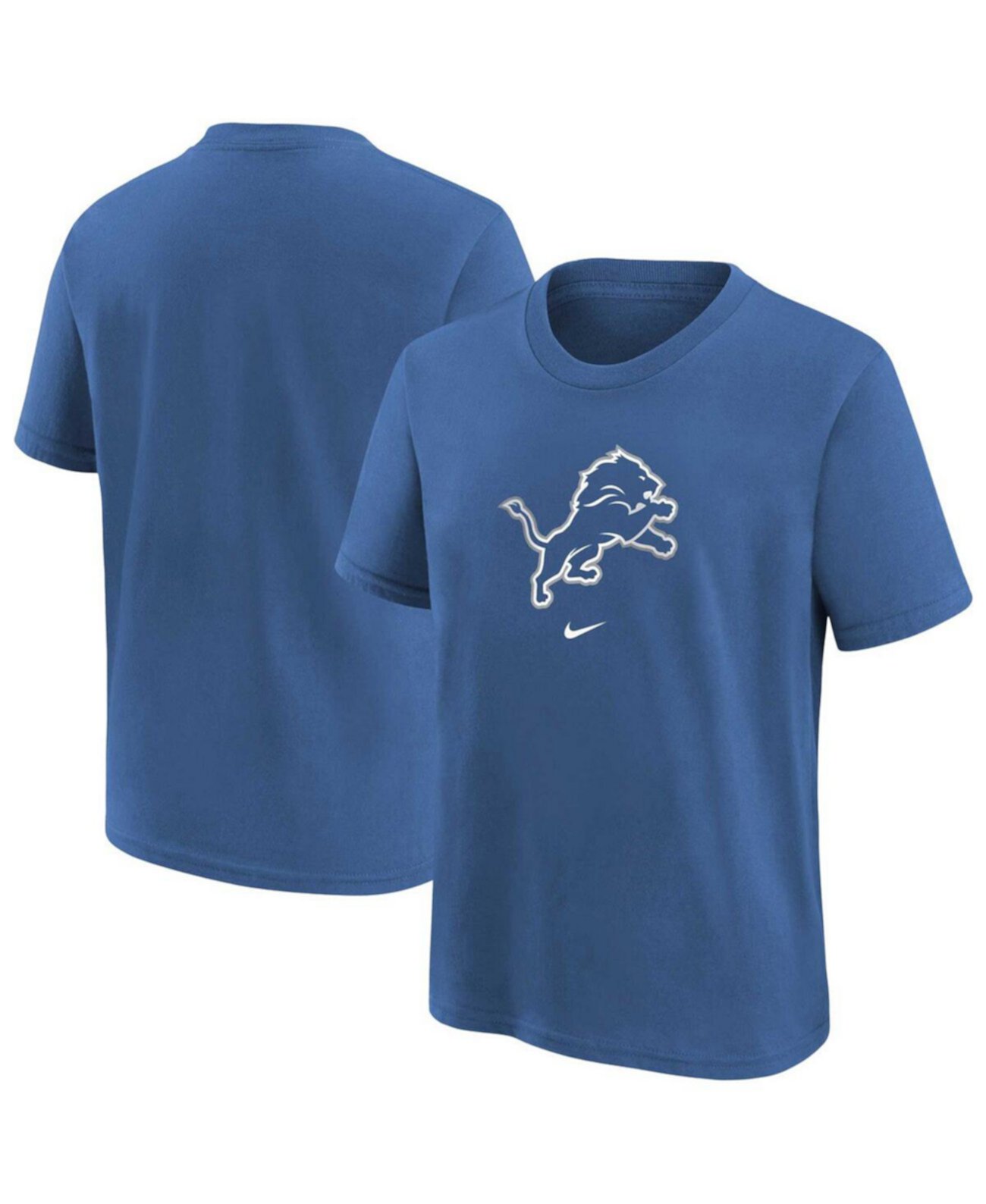 Big Boys and Girls Blue Detroit Lions Logo T-Shirt Nike