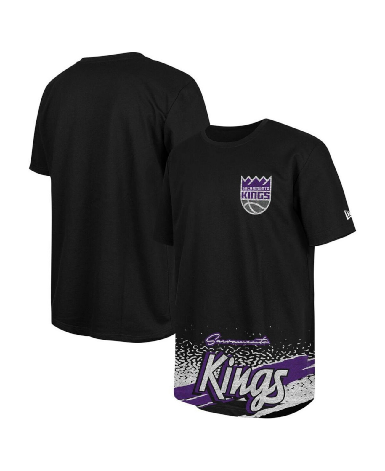 Черная мужская футболка Sacramento Kings Sport Classic из 100% хлопка, New Era New Era