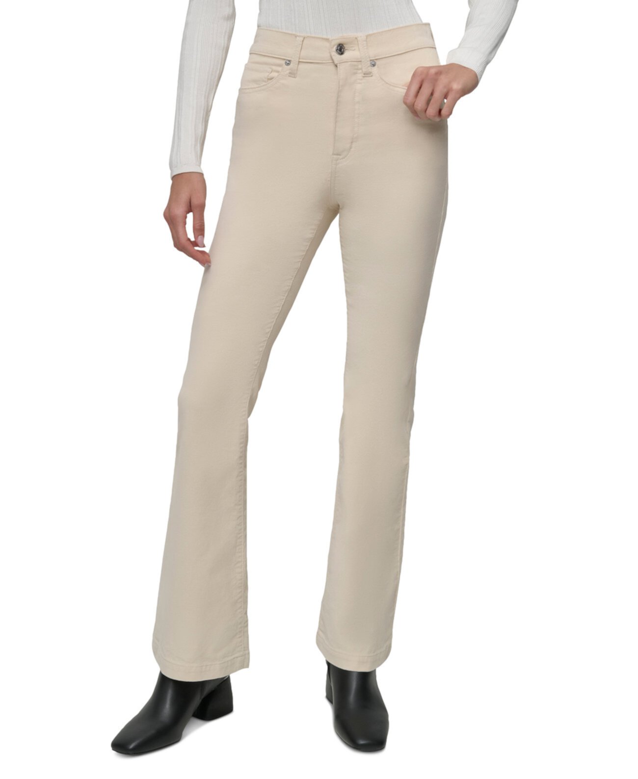 Women's Corduroy Cord High-Rise Flare Pants DKNY