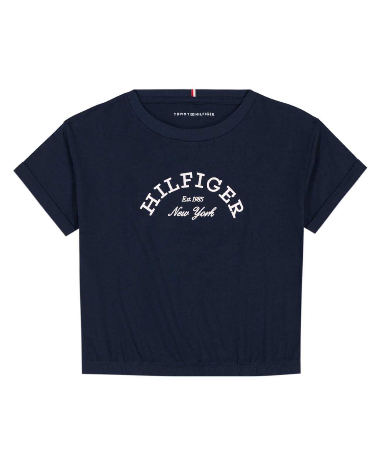 Toddler and Little Girls Arched Hilfiger Short Sleeve Tee Tommy Hilfiger