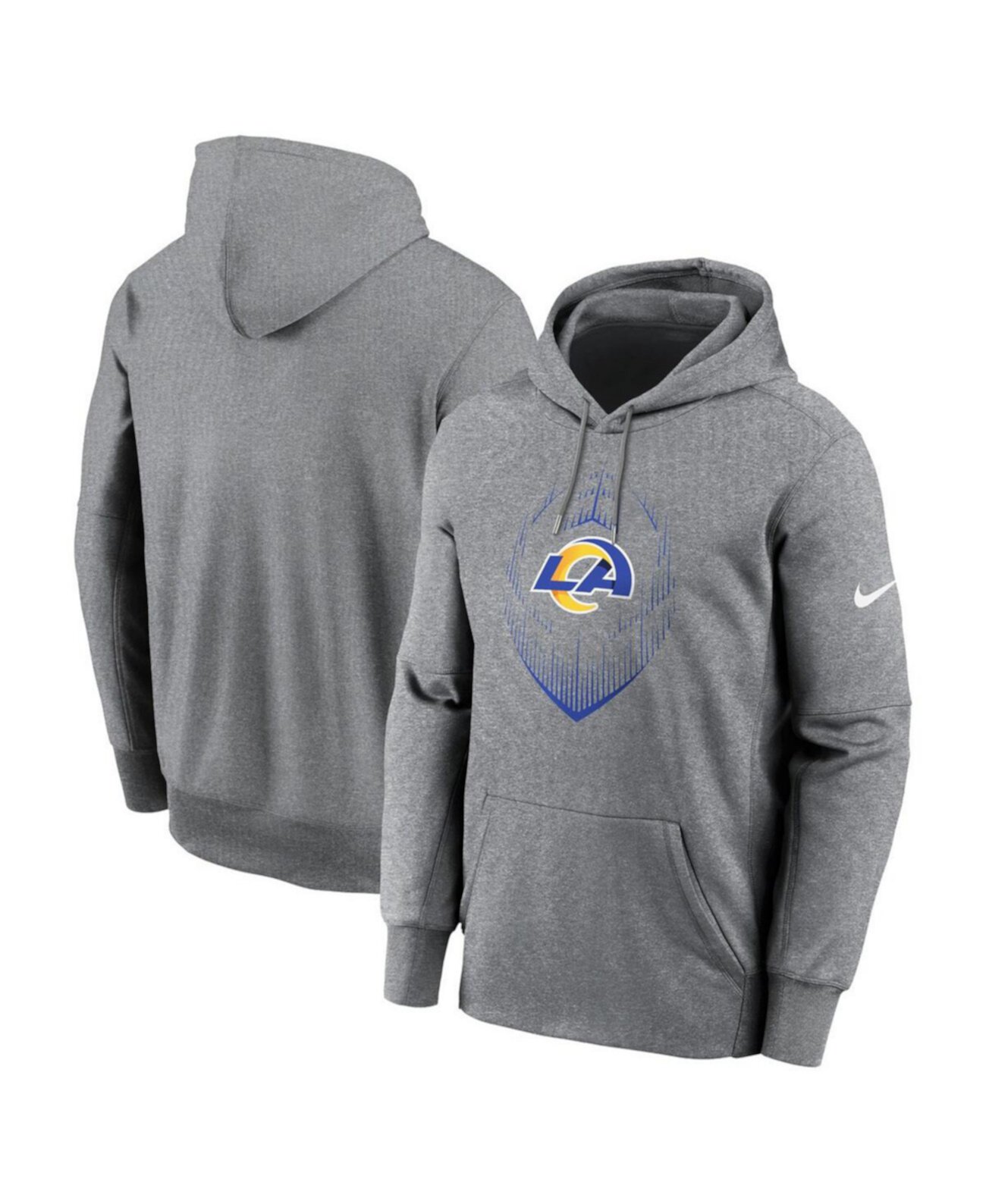 Men's Heather Gray Los Angeles Rams Icon Performance Pullover Hoodie Nike