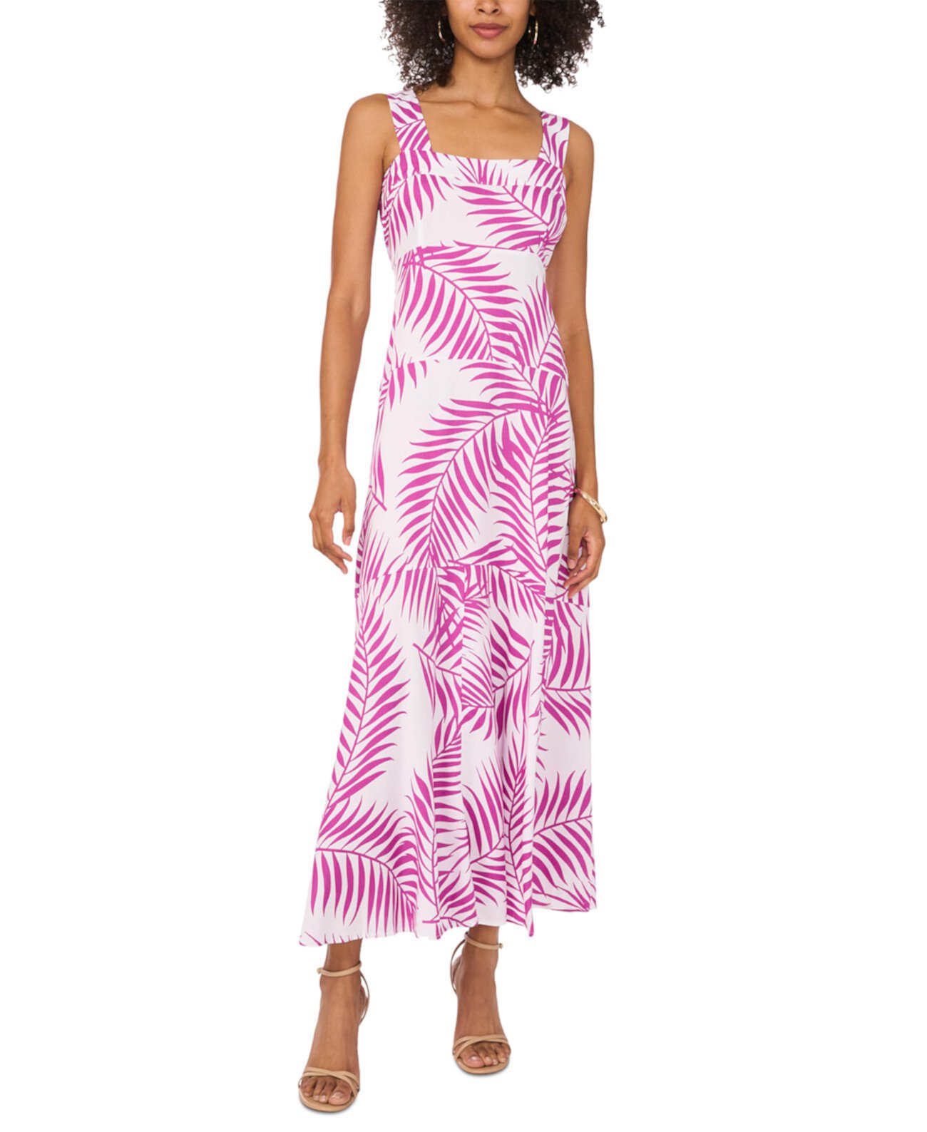 Women's Printed Paneled Tank Square-Neck Maxi Dress Vince Camuto