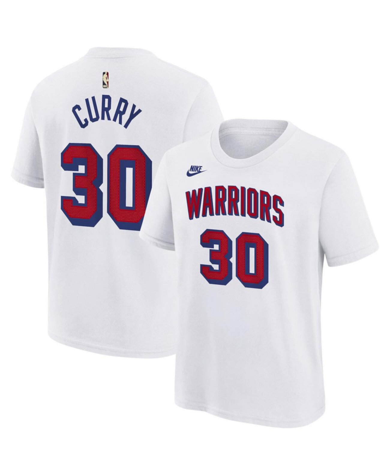 Big Boys and Girls Stephen Curry White Golden State Warriors Classic Edition Name Number T-Shirt Nike