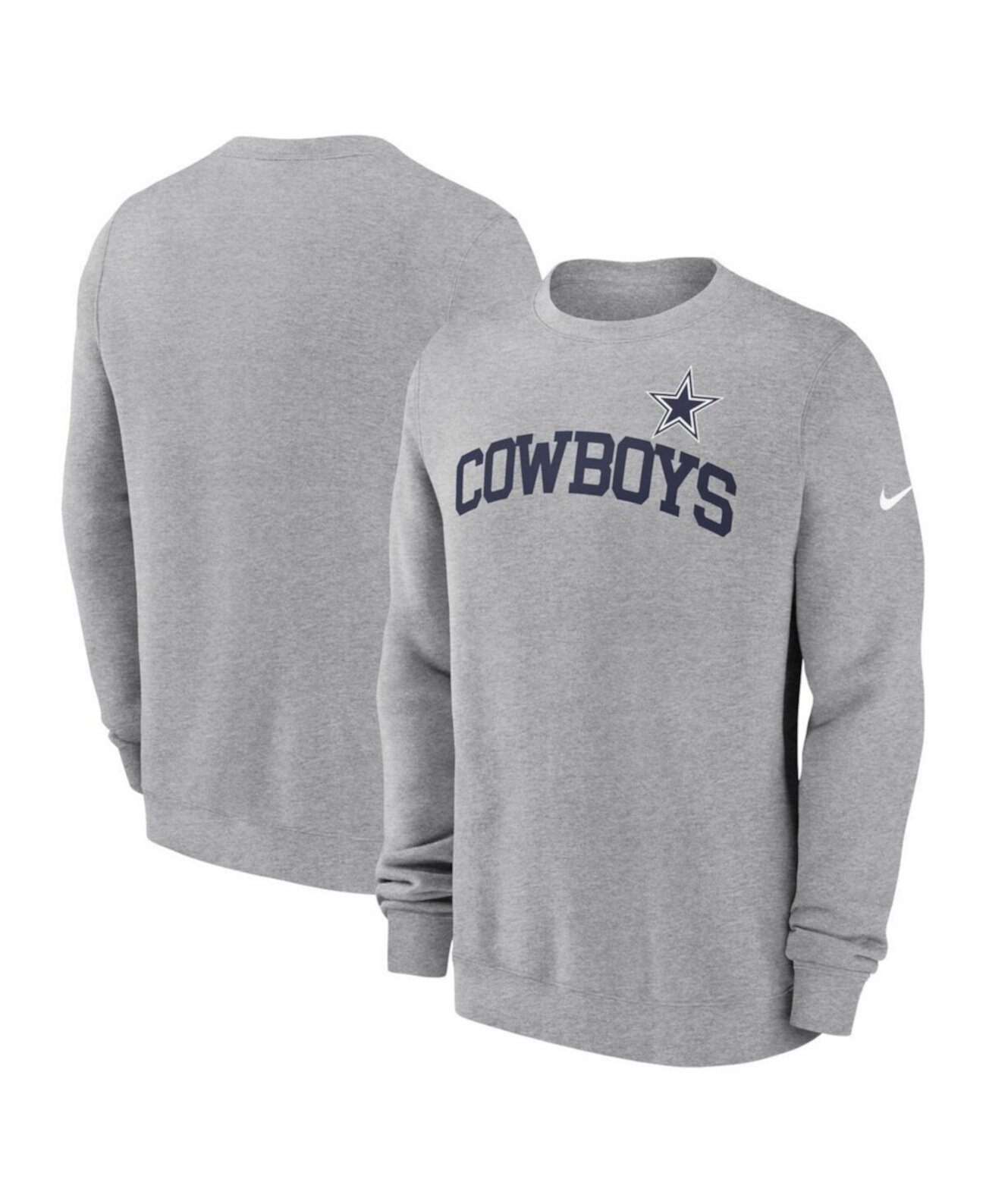 Men's Heather Gray Dallas Cowboys Club Pullover Sweatshirt Nike