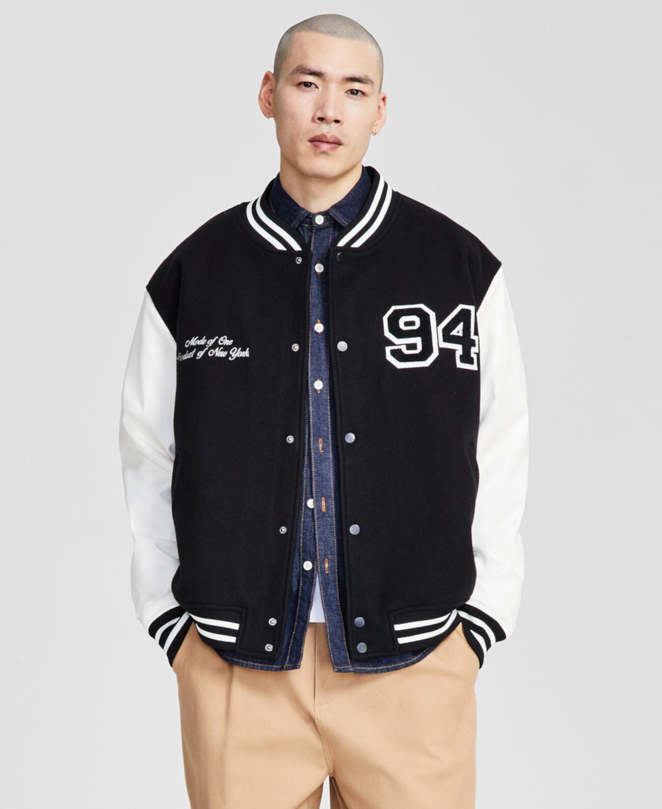 Men's NY Varsity Jacket, Exclusively at Macy's Mode of One