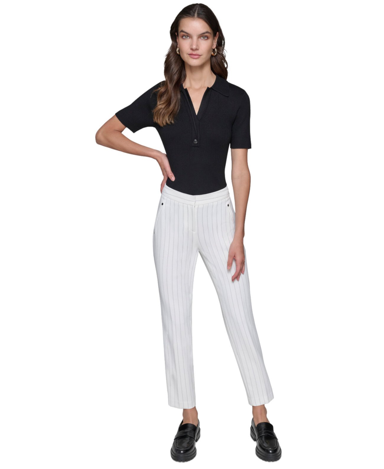 Petite Mid-Rise Ankle Pants Karl Lagerfeld Paris