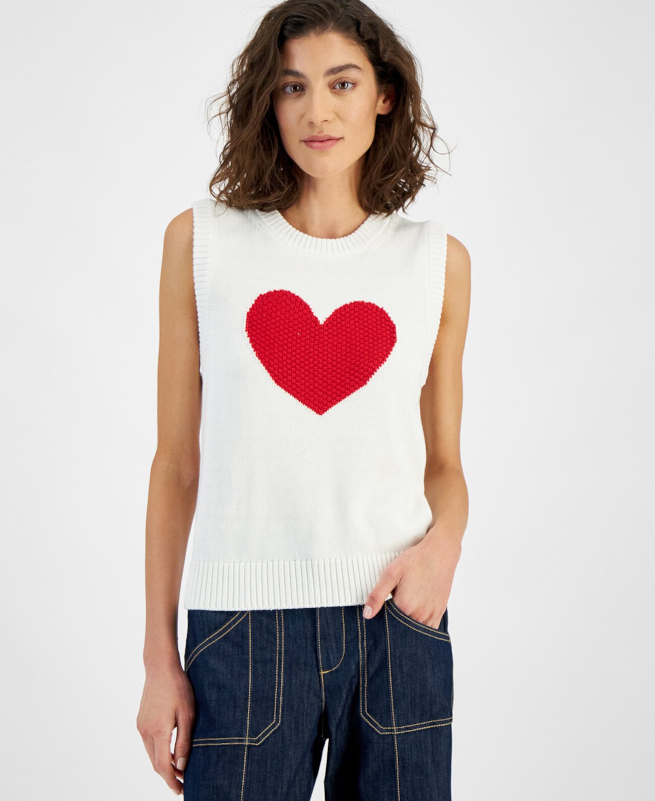 Women's Texture Heart Sweater Vest Tommy Hilfiger