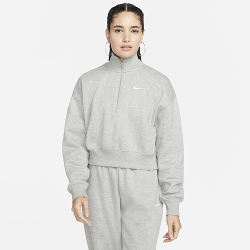 Женское худи Nike Style Fleece Crop с четвертью молнии из мягкого флиса, 80% хлопок Nike