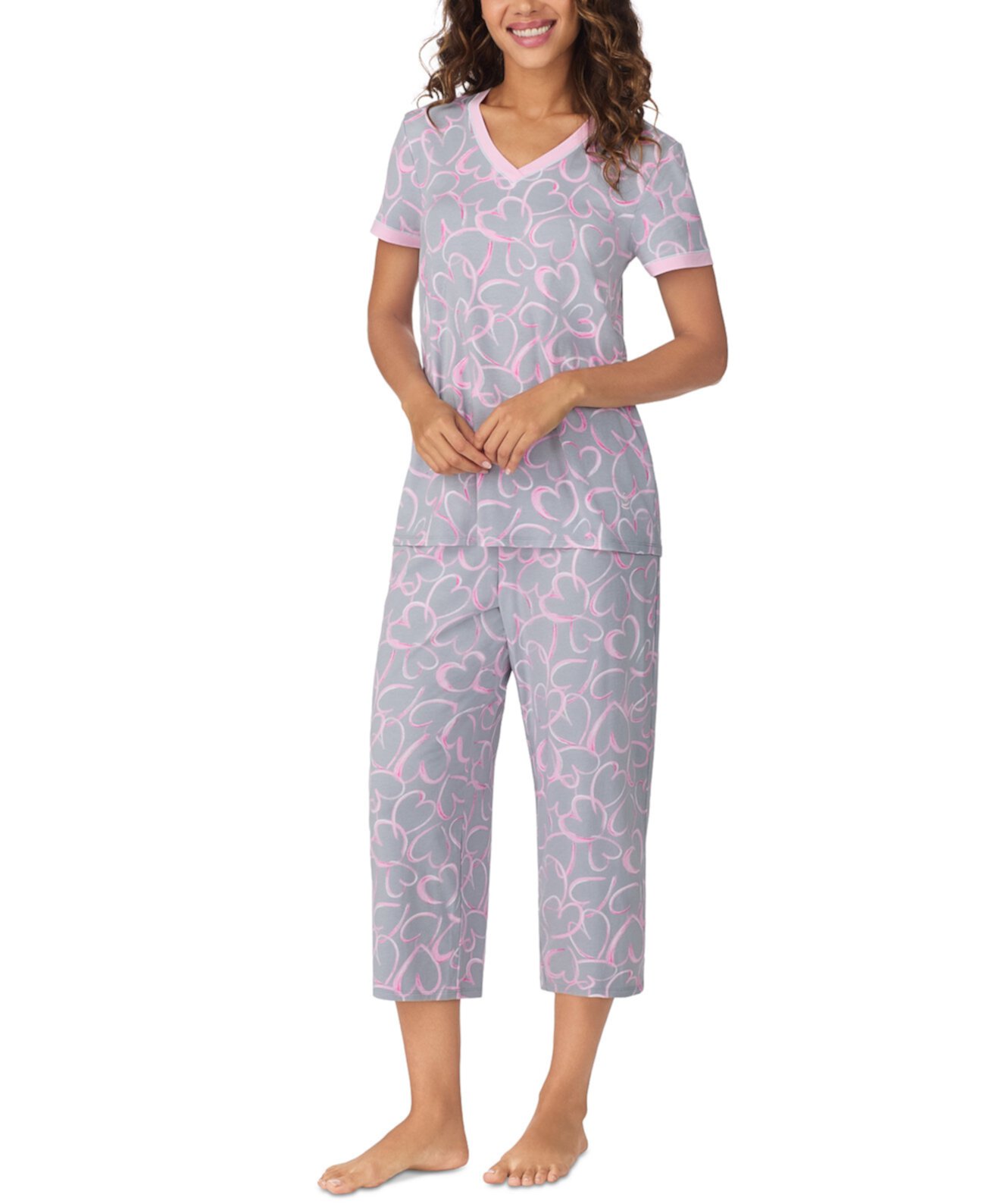 Women's Cropped Short-Sleeve Pajama Set Cuddl Duds