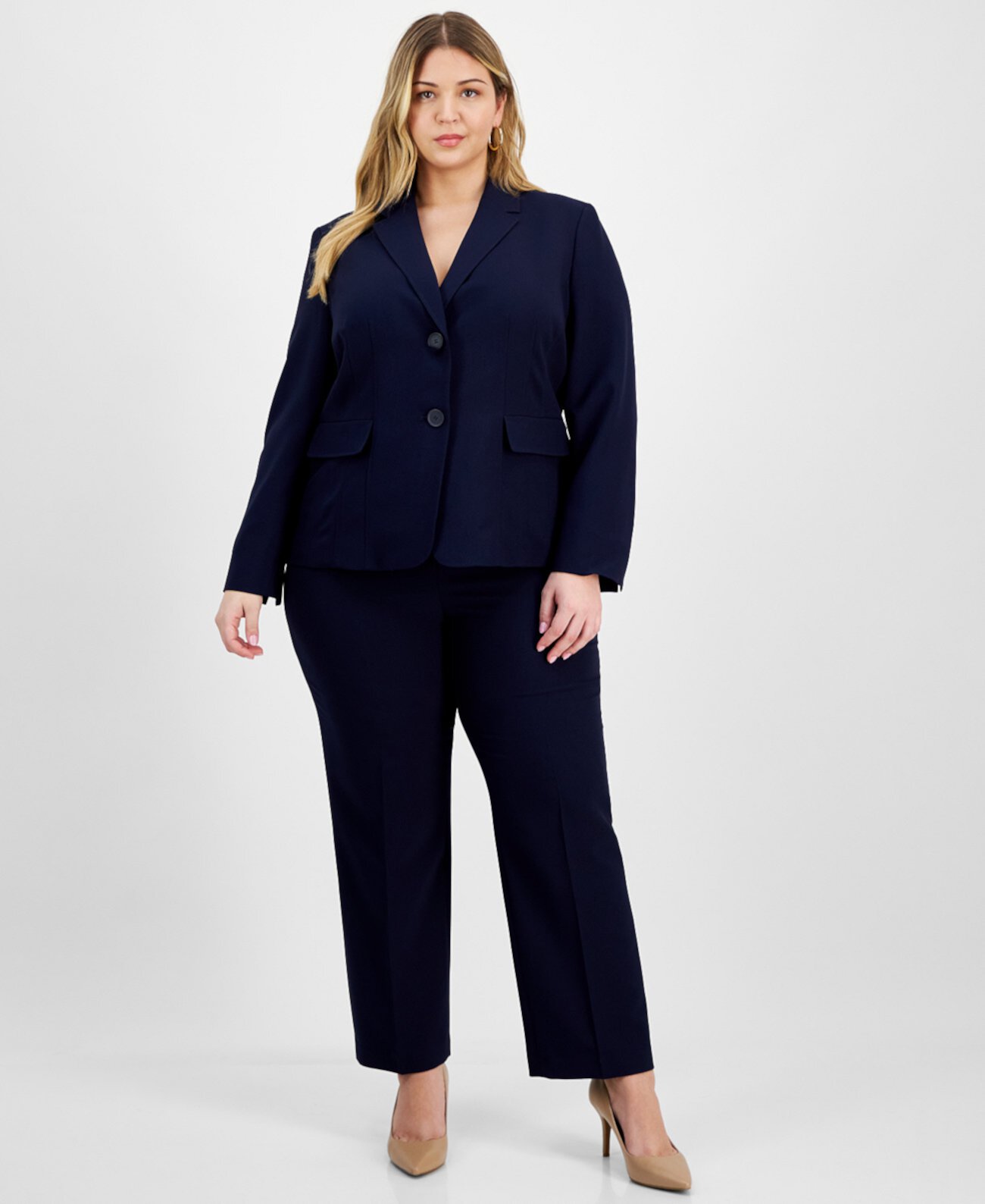 Брючный костюм Plus Size с вырезом от Le Suit для делового образа Le Suit