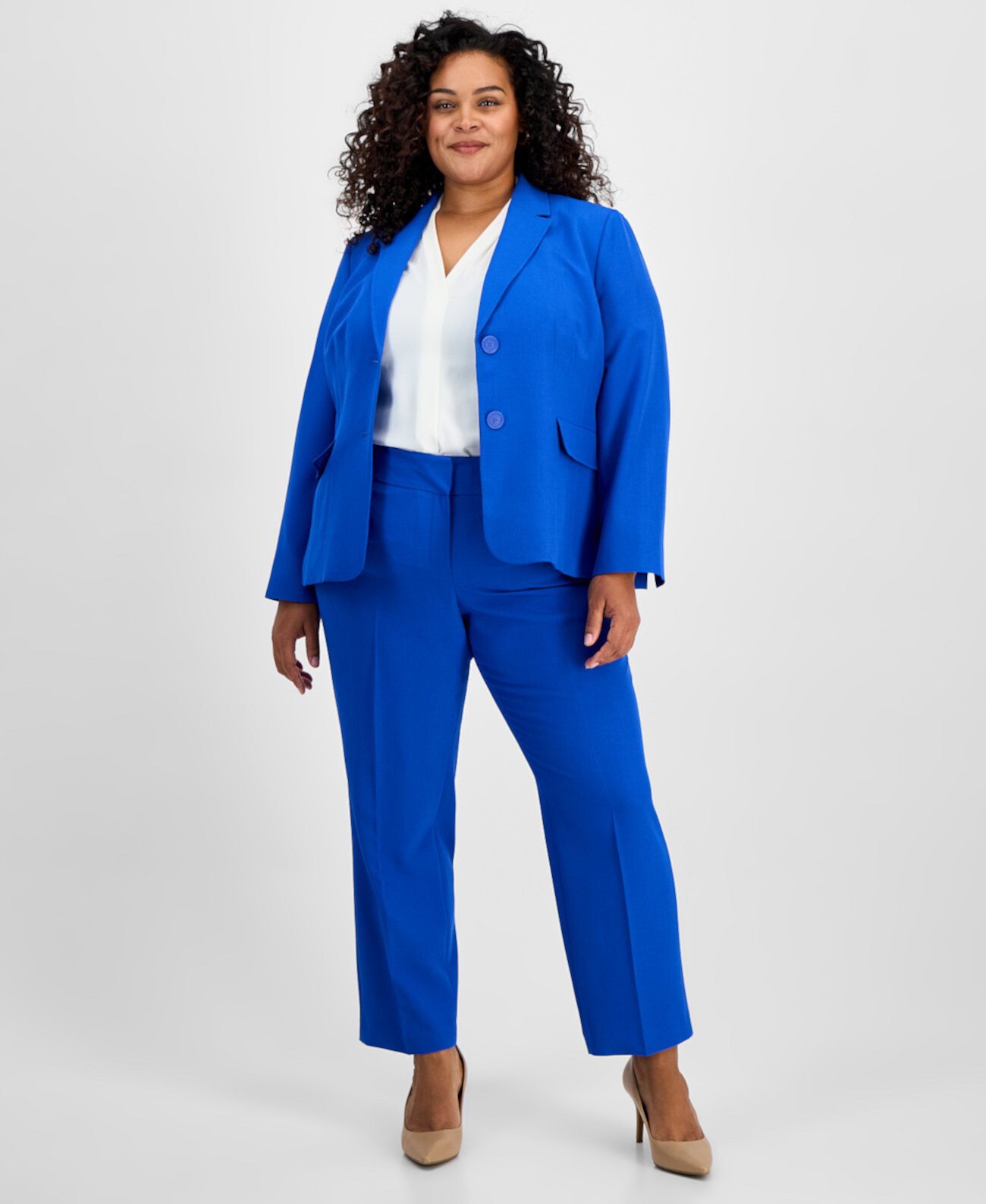 Брючный костюм Plus Size с вырезом от Le Suit для делового образа Le Suit