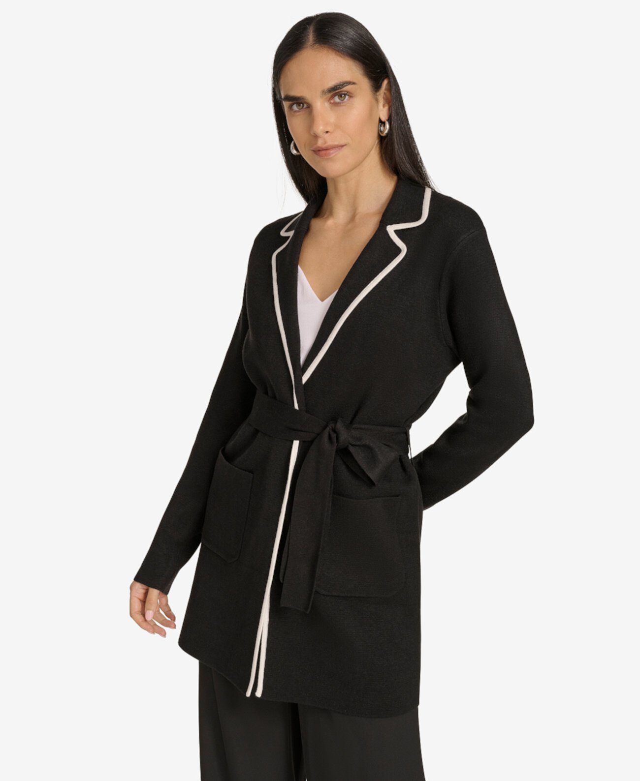 Women's Tie Waist Sweater Blazer Calvin Klein