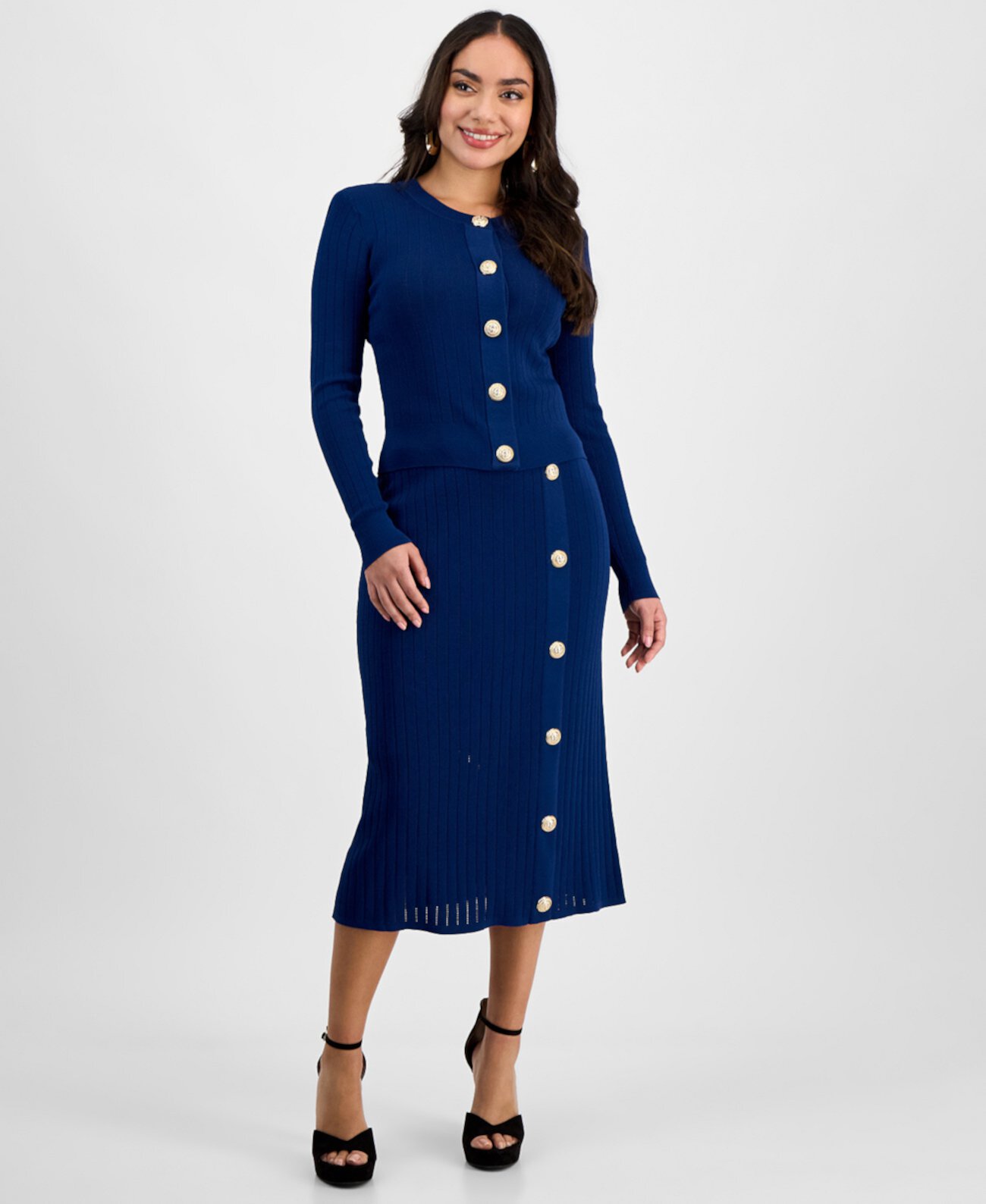 Petite Match Set Button Skirt, Exclusively at Macy's I.N.C. International Concepts