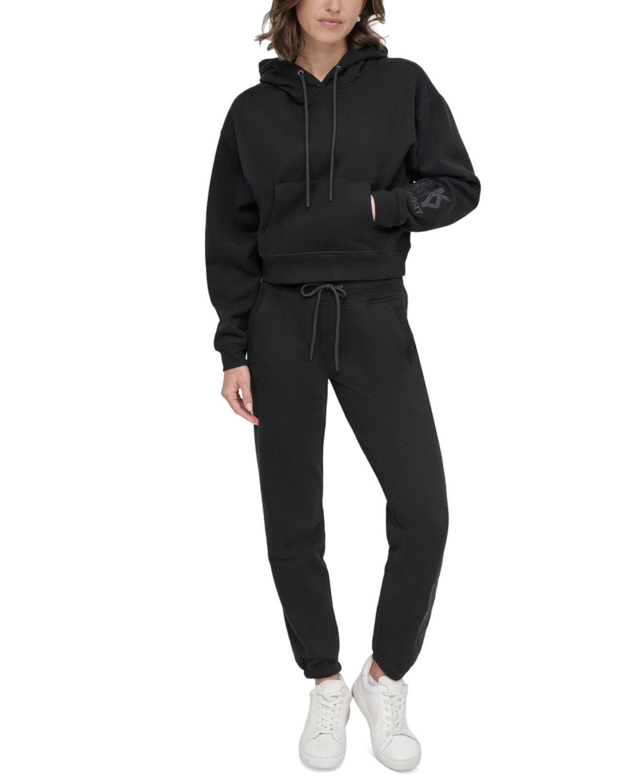 Sport Women's Cropped Logo Hoodie DKNY