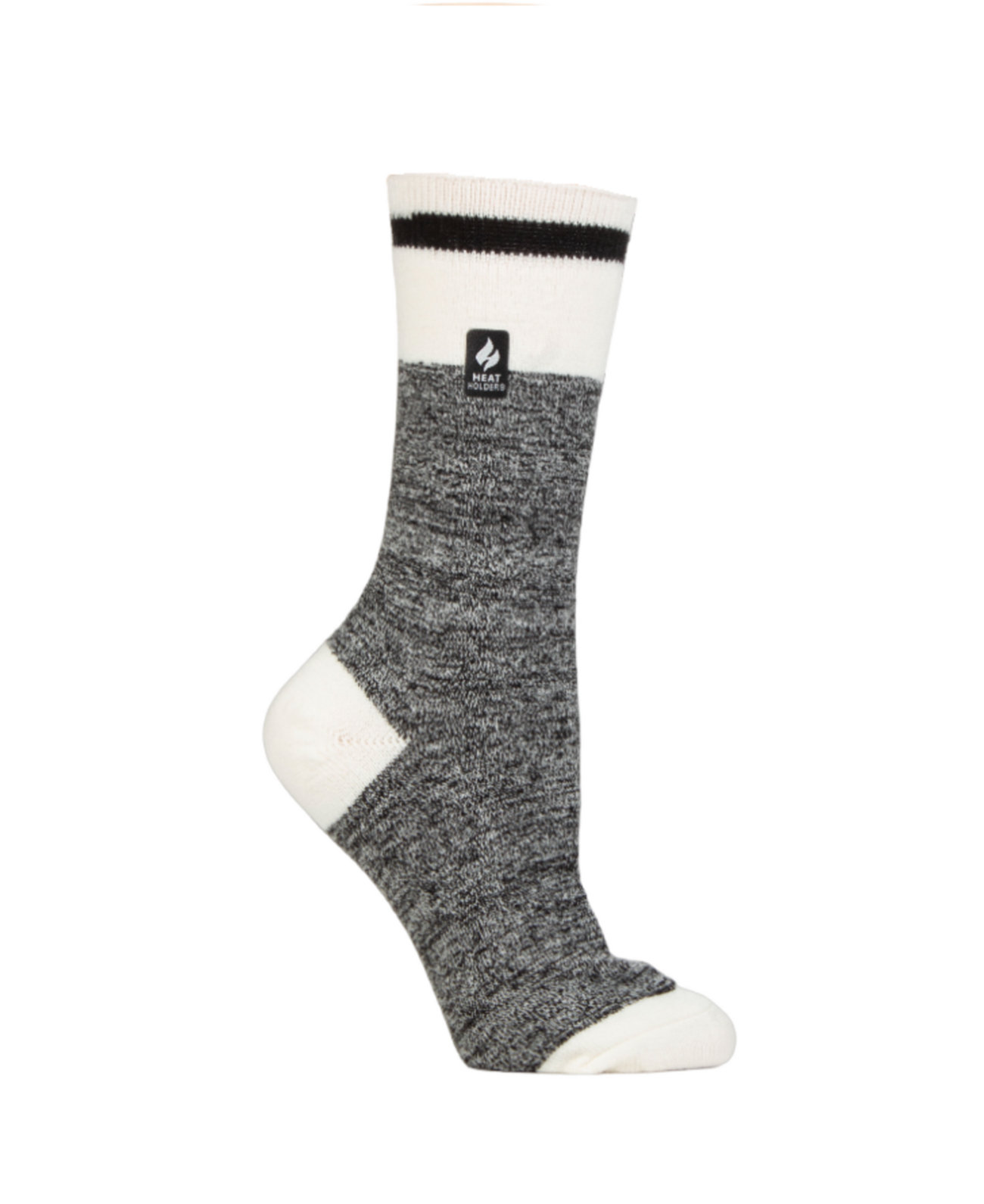 Ultra Lite Lana Cream Block Twist Crew Socks Heat Holders