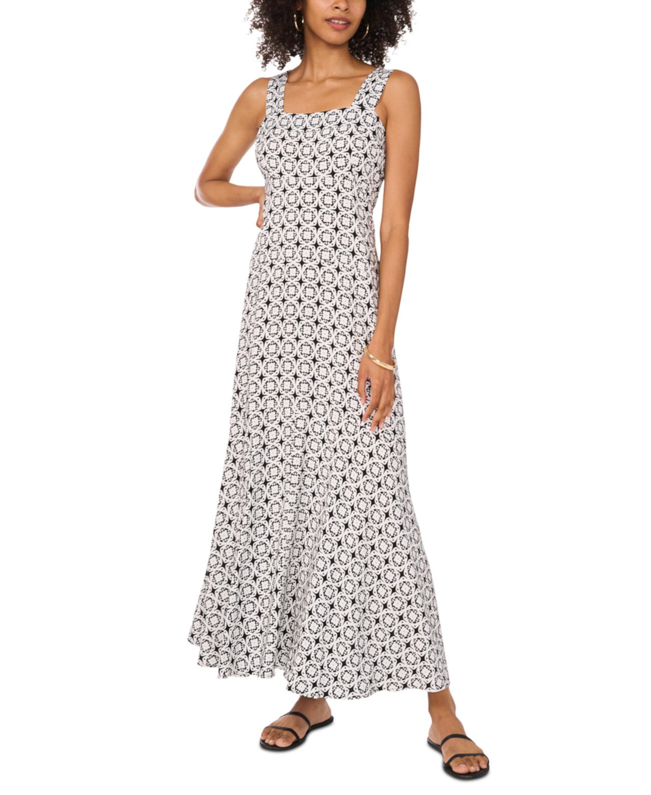 Women's Printed Square-Neck Maxi Dress Vince Camuto