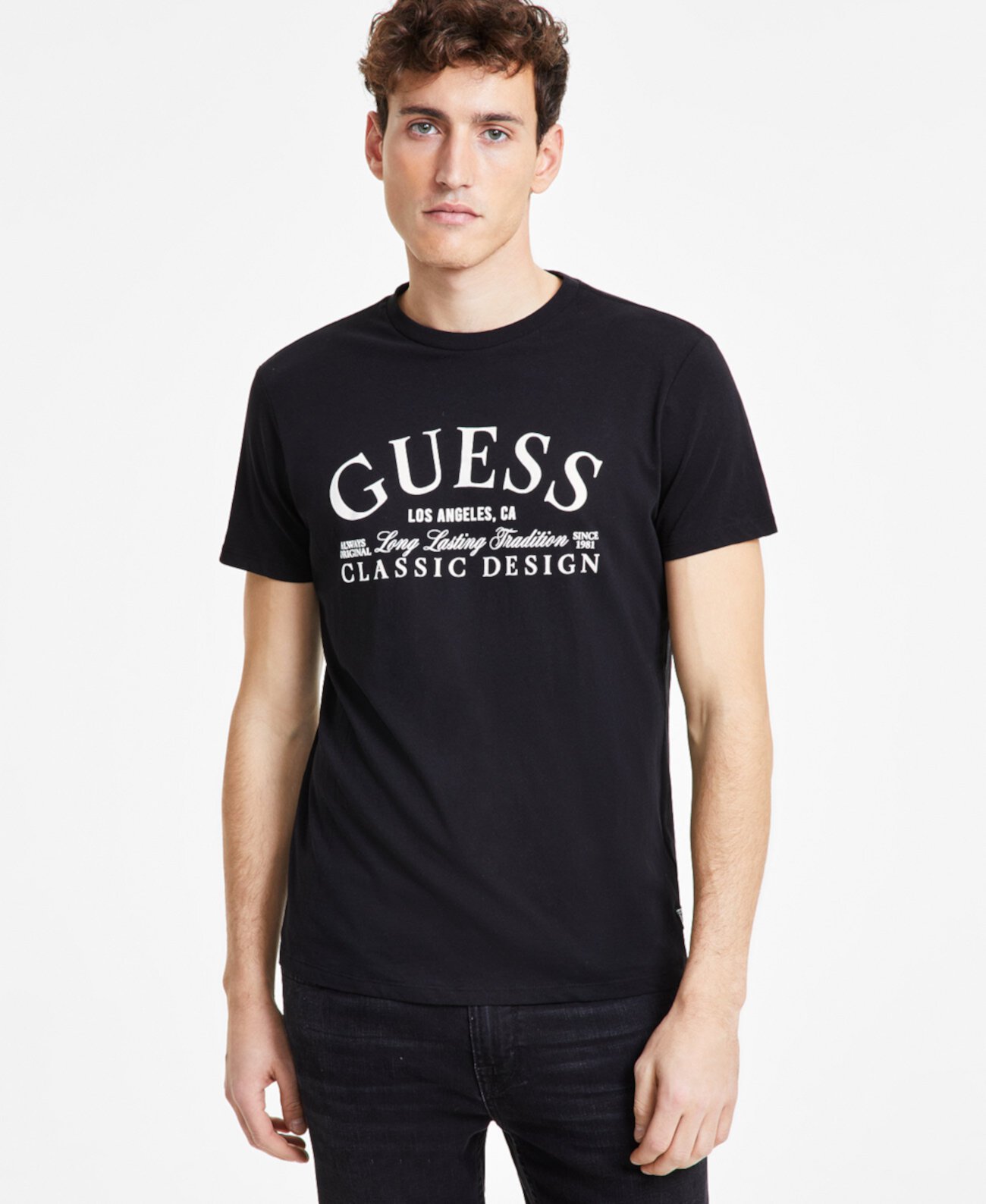 Мужская футболка с логотипом GUESS, стандартный крой, 100% хлопок GUESS