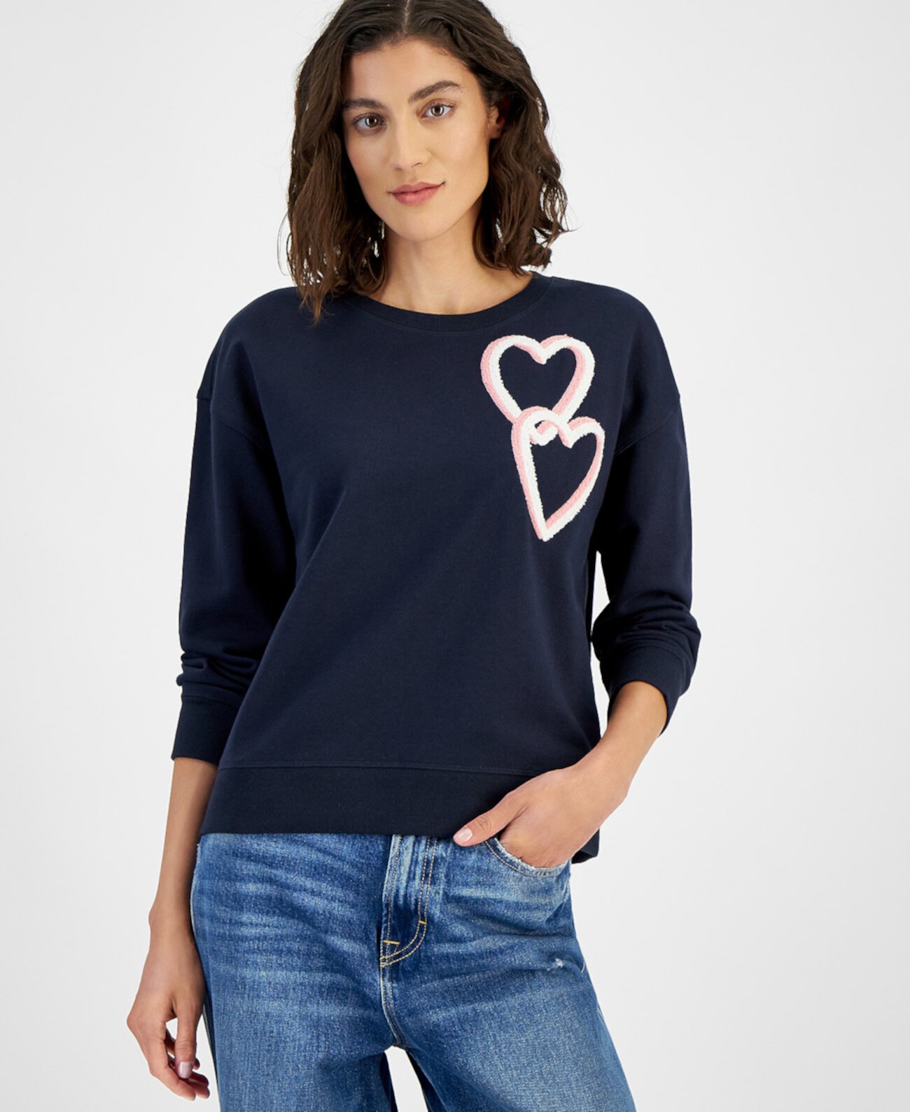 Women's Chenille Heart Graphic Sweatshirt Tommy Hilfiger