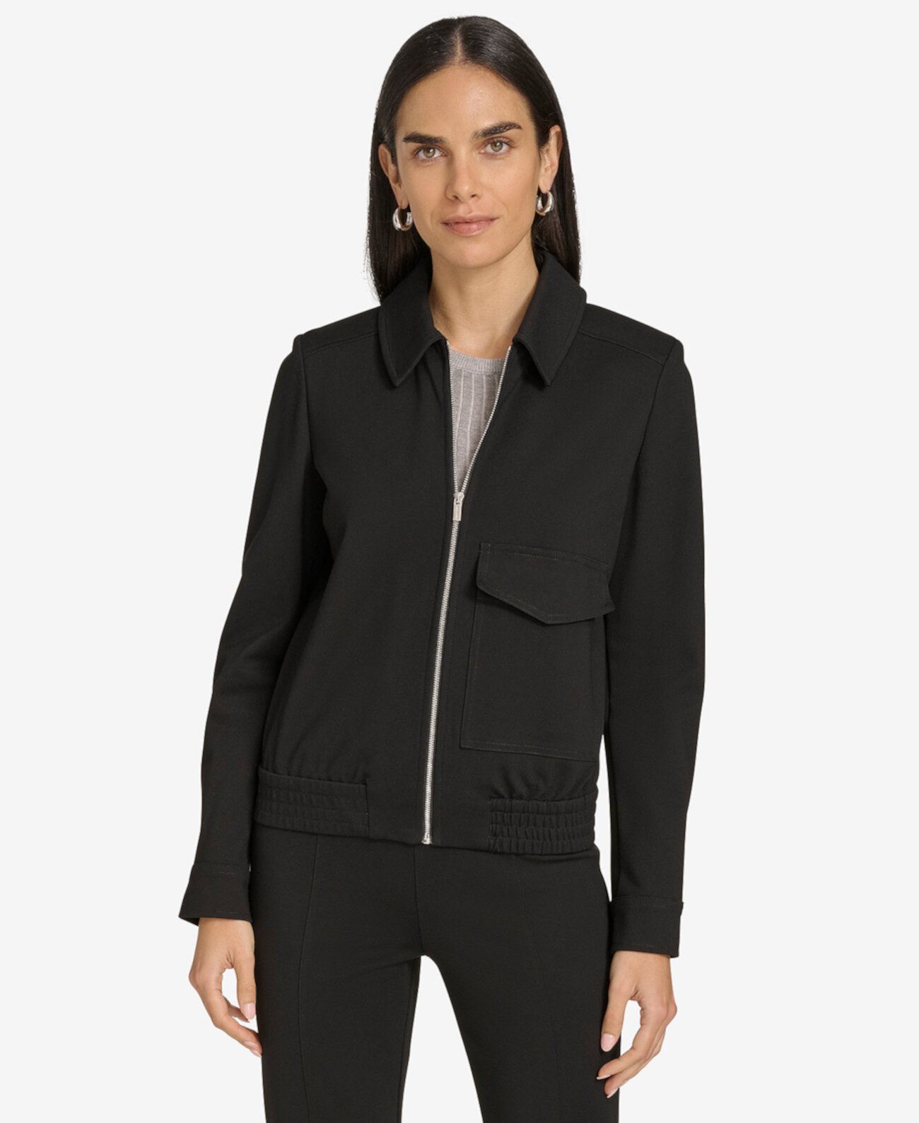 Women's Zip-Front Bomber Jacket Calvin Klein