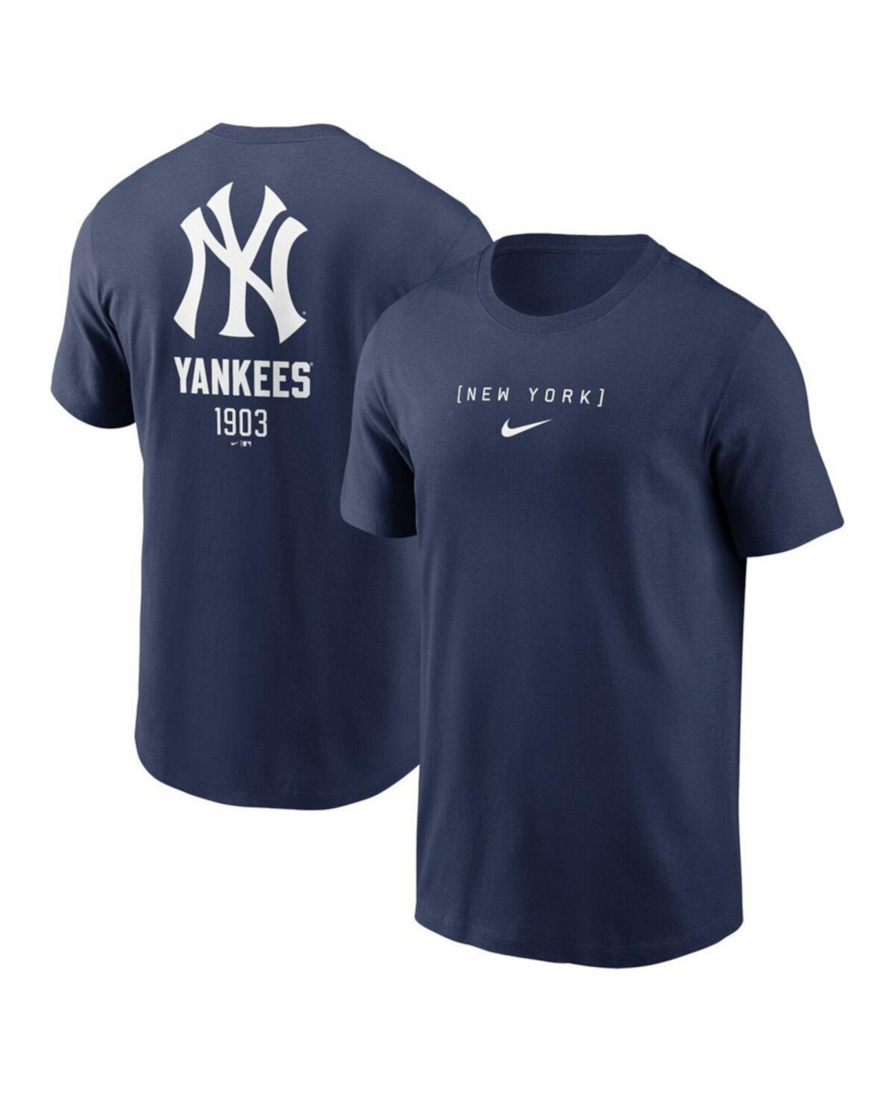 Men's Navy New York Yankees Large Logo Back Stack T-Shirt Nike