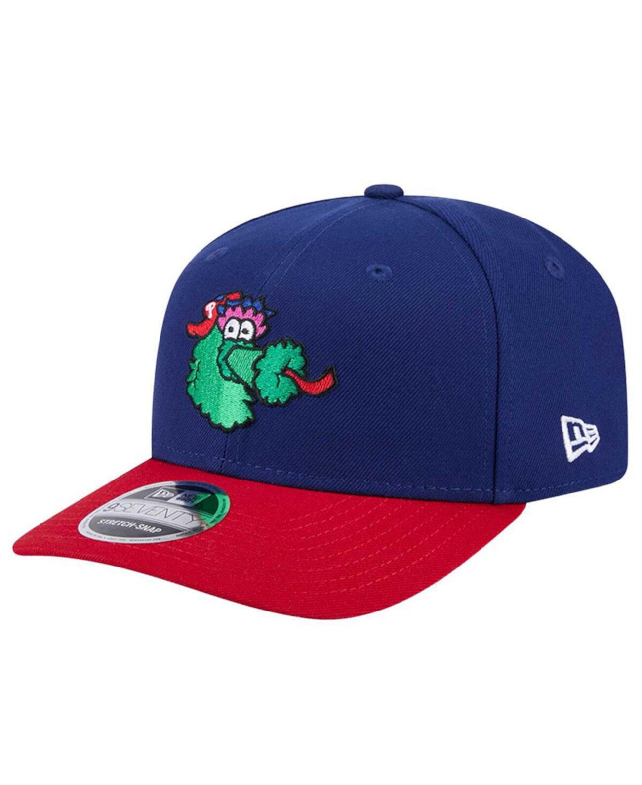 Мужская двухцветная кепка с вышивкой Philadelphia Phillies и изображением маскота Phanatic, регулируемый размер New Era