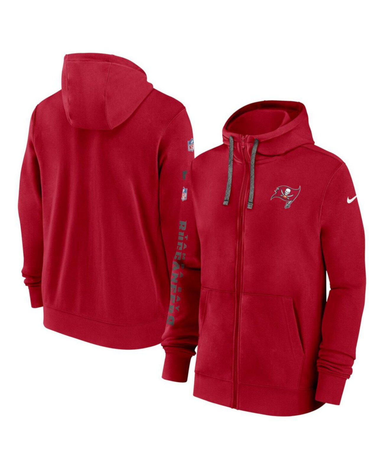 Men's Red Tampa Bay Buccaneers 2024 Sideline Club Full-Zip Hoodie Nike