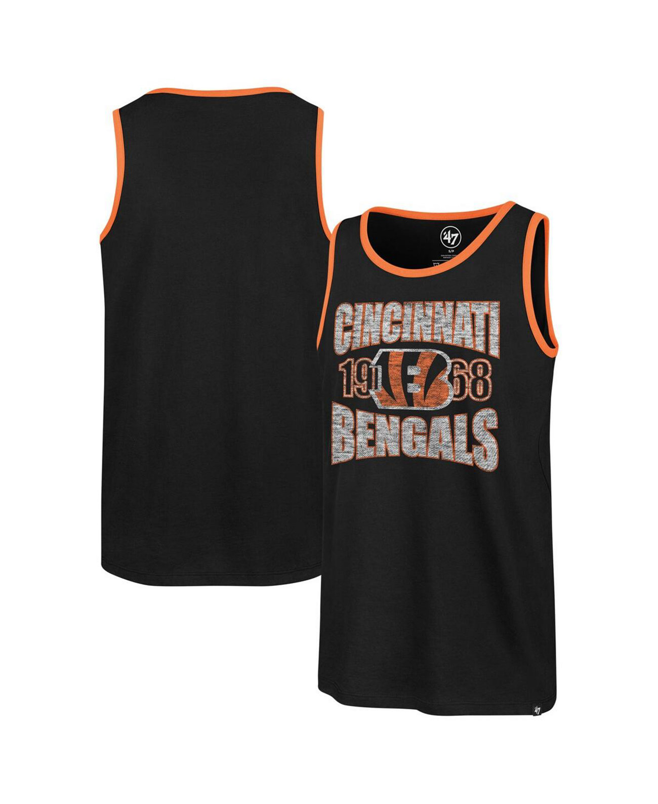 Men's Black Cincinnati Bengals Upload Franklin Tank Top '47 Brand