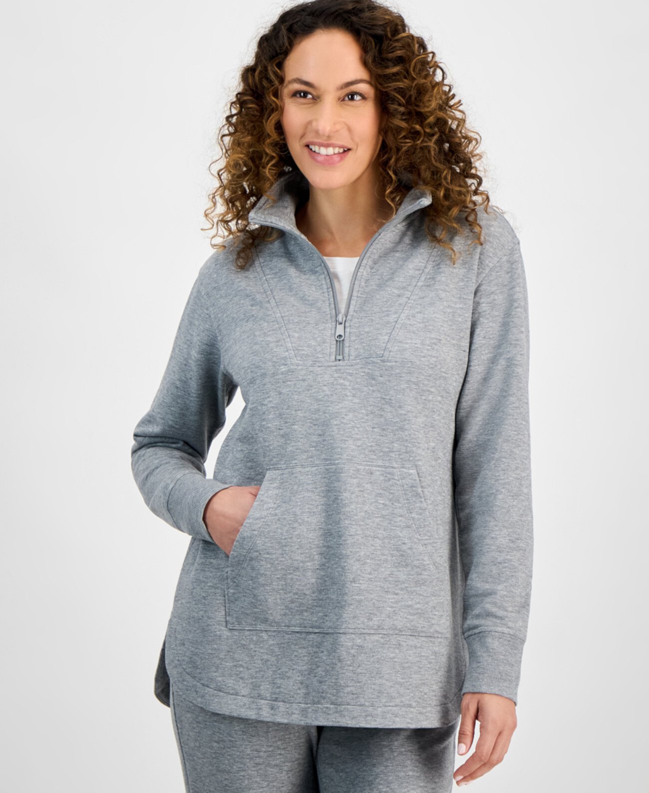 Petite Yummy Quarter-Zip Long-Sleeve Sweatshirt, Exclusively at Macy's Style & Co