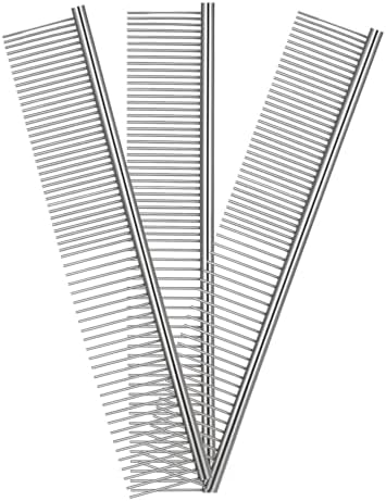 Комплект из 3 расчесок для собак из нержавеющей стали 7.4" для удаления колтунов и лишней шерсти Lusofie