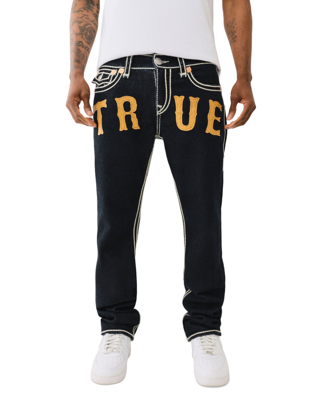 Джинсы мужские True Religion Ricky прямого кроя с канатной строчкой True Religion